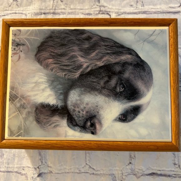 GRAPHIC ART TILES KIMBERLY ENTERPRISES DOG TRINKET WOOD BOX USA MADE - Picture 7 of 8